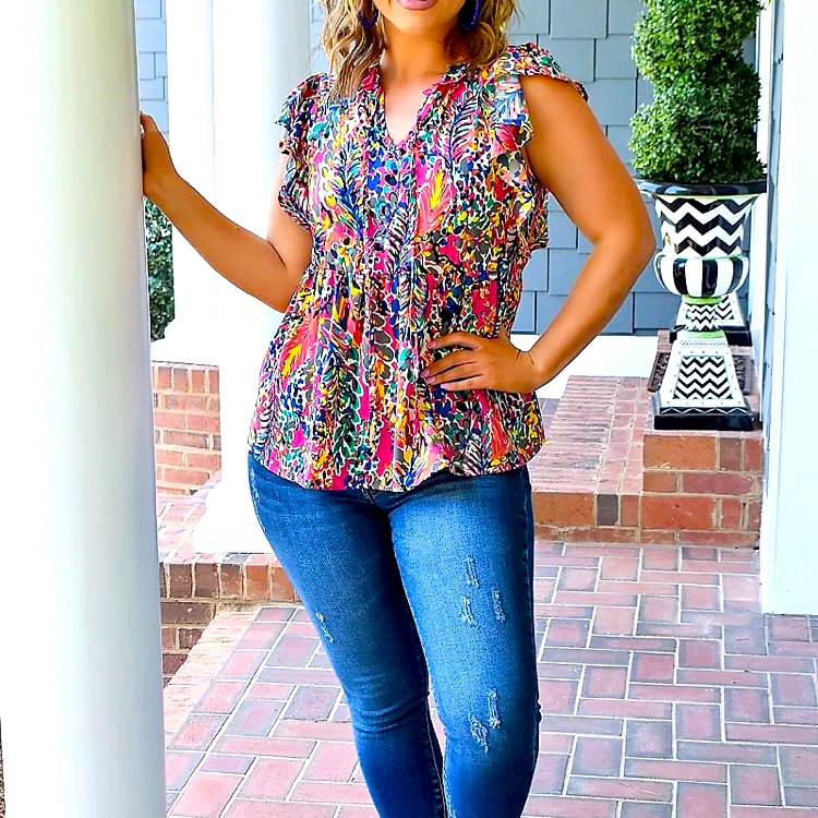 Boutique Bold Patterned Blouse